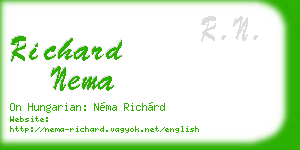 richard nema business card